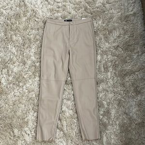 Nude leather pants